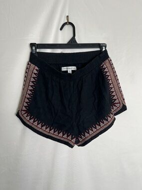 Abercrombie & Fitch Black Women's Athletic Shorts with Red & Cream Embroidery